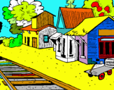 Dibuix Estació de tren pintat per biel MASO