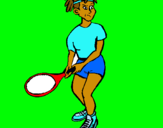 Dibuix Noia tennista pintat per claudia