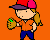 Dibuix Jugadora de beisbol  pintat per lidia