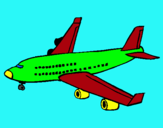 Dibuix Avió de passatgers  pintat per wini