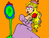 Dibuix Princesa i mirall pintat per fatumata   jabbie