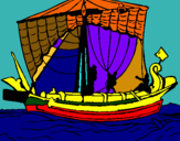 Dibuix Vaixell romà  pintat per ernest cid maso