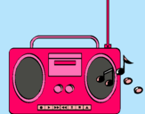 Dibuix Radio cassette 2 pintat per Maria Estradé Moragas