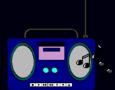 Dibuix Radio cassette 2 pintat per tona 
