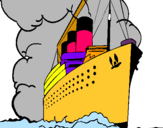 Dibuix Vaixell de vapor pintat per LAIA