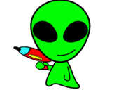 Dibuix Alienígena II pintat per Link