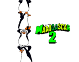 Dibuix Madagascar 2 Pingüins pintat per arega