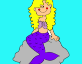 Dibuix Sirena asseguda en una roca  pintat per fatumata   jabbie