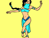 Dibuix Princesa mora ballant pintat per Yasmin