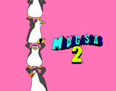 Dibuix Madagascar 2 Pingüins pintat per sara zerrad assat