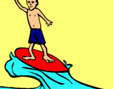Dibuix Surfista pintat per Martí corominas