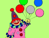 Dibuix Pallasso amb globus pintat per campo
