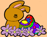 Dibuix Conillet de Pasqua pintat per Nuria