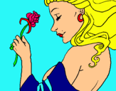 Dibuix Princesa amb una rosa pintat per allteaannaarenesfacotsisa