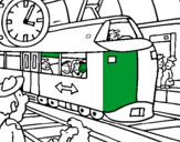 Dibuix Estació de ferrocarrils pintat per briseydi