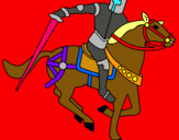 Dibuix Cavaller a cavall IV pintat per Guillem