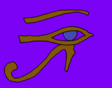 Dibuix Ull Horus pintat per joan. s. gil