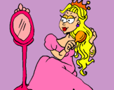 Dibuix Princesa i mirall pintat per princesa