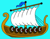 Dibuix Vaixell víking  pintat per nayda