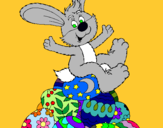 Dibuix Conill de Pasqua pintat per julia  monells
