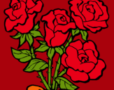 Dibuix Ram de roses pintat per Laia