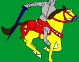 Dibuix Cavaller a cavall IV pintat per julia