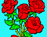 Dibuix Ram de roses pintat per Ana  22-2-2002