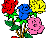 Dibuix Ram de roses pintat per roses de sant valentii