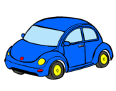 Dibuix Automòbil modern  pintat per cotxe blau