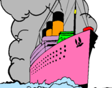 Dibuix Vaixell de vapor pintat per CIRERETA