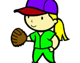 Dibuix Jugadora de beisbol  pintat per marta castanedo