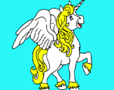Dibuix Unicorn amb ales pintat per marina