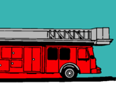 Dibuix Camió de bombers amb escala  pintat per arnau m