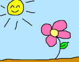 Dibuix Sol i flor 2 pintat per AL 99. SPB.LASESA 