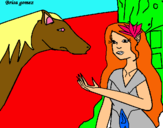 Dibuix Princesa i cavall pintat per carla