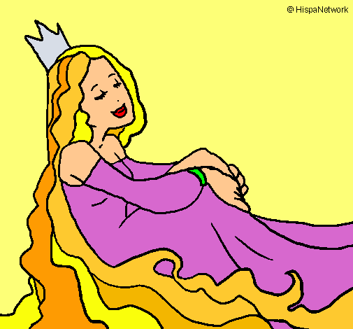 Dibuix Princesa relaxada pintat per LAIA
