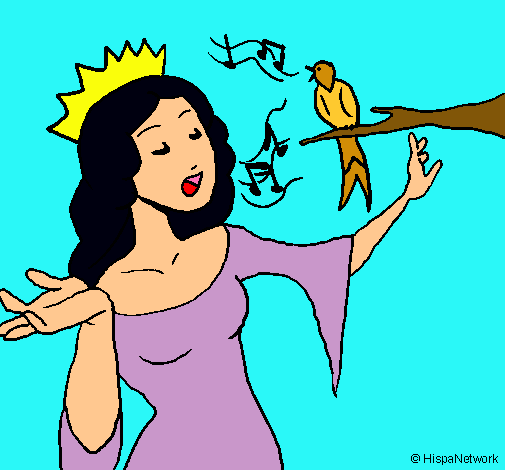 Dibuix Princesa cantant pintat per BERTA