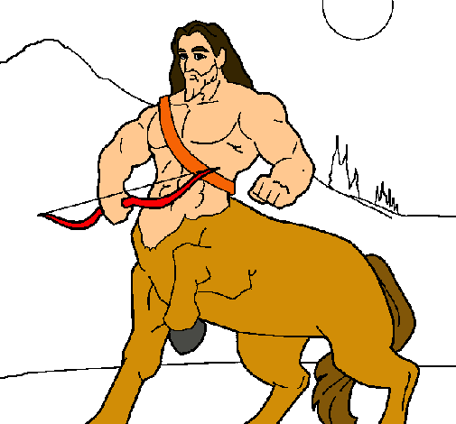 Dibuix Centaure amb arc pintat per roger