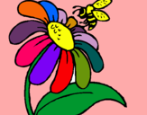 Dibuix Margarida amb abella pintat per berta