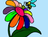 Dibuix Margarida amb abella pintat per MARINA