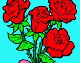 Dibuix Ram de roses pintat per Berta