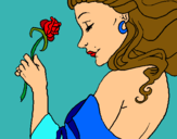 Dibuix Princesa amb una rosa pintat per MARCEL