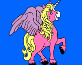Dibuix Unicorn amb ales pintat per josep
