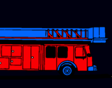 Dibuix Camió de bombers amb escala  pintat per arte de desesperacio