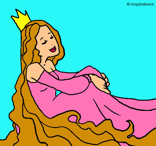 Dibuix Princesa relaxada pintat per BERTA