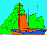 Dibuix Veler de tres mastelers  pintat per titanic de juan2