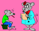Dibuix Doctor i pacient ratolí pintat per MARIONAS.G