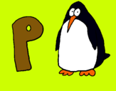 Dibuix Pingüi pintat per rotia
