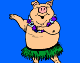 Dibuix Porc hawaià pintat per judit