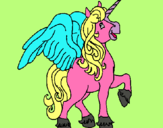 Dibuix Unicorn amb ales pintat per josep